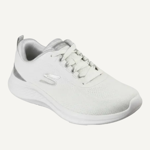Skechers Vegan Lace-Up: Skech-Lite Pro 2.0 – Brilliant Shimmer – White Silver – 150629 WSL
