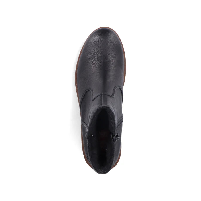 Rieker X9165-00 – Black – Women's Zip Ankle Boot