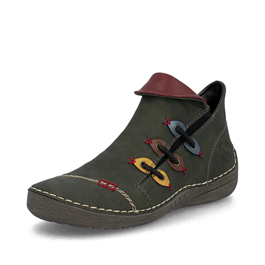 Rieker 72581-54 – Women's Ankle Boot – Green
