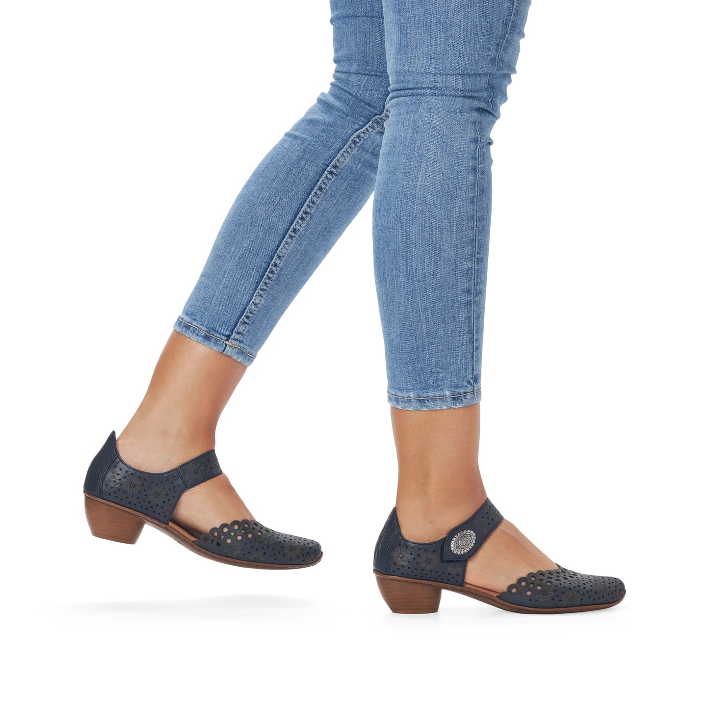 Rieker Women's Mary Jane Shoe - Blue  - 43753-14