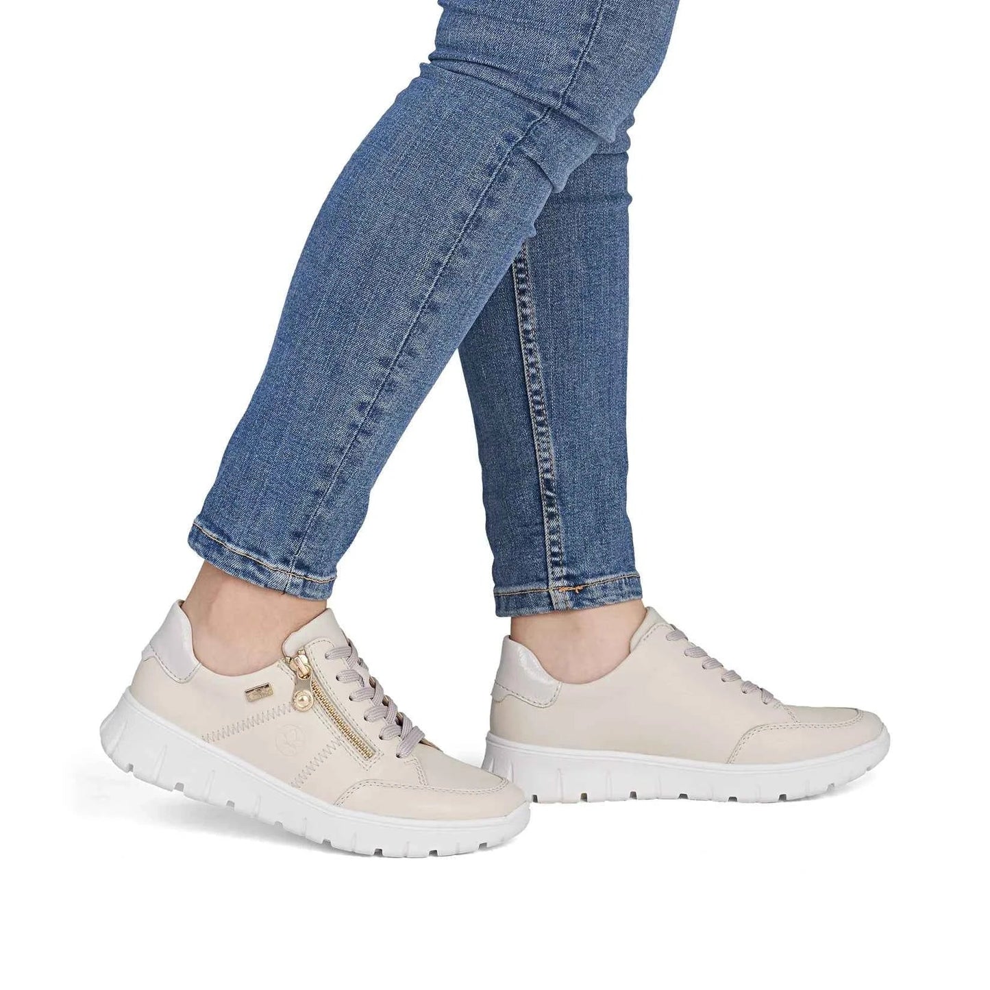 Rieker Women's Lace-up Shoe - Beige - N1301-60 - 4