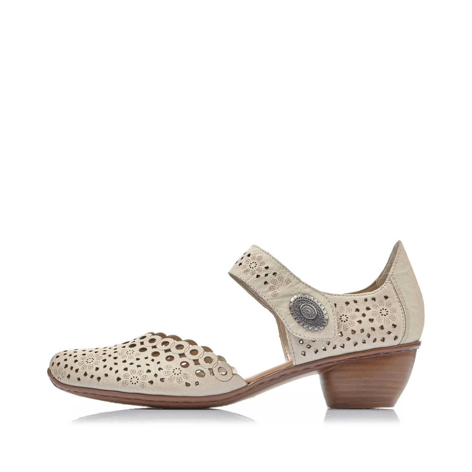 Rieker Women's Mary Jane Shoe - Beige - 43753-60.