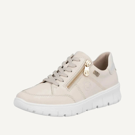 Rieker Women's Lace-up Shoe - Beige - N1301-60  - 1
