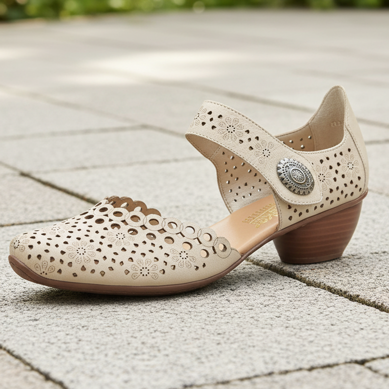 Rieker 43753-60 – Women's Antistress Mary Jane Shoe – Beige