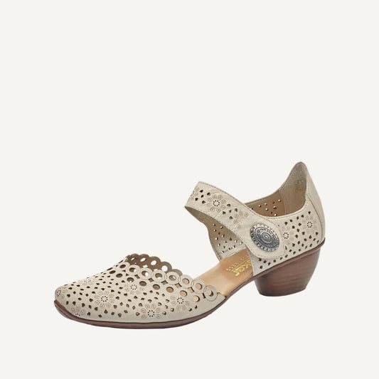 Rieker Women's Mary Jane Shoe - Beige - 43753-60.