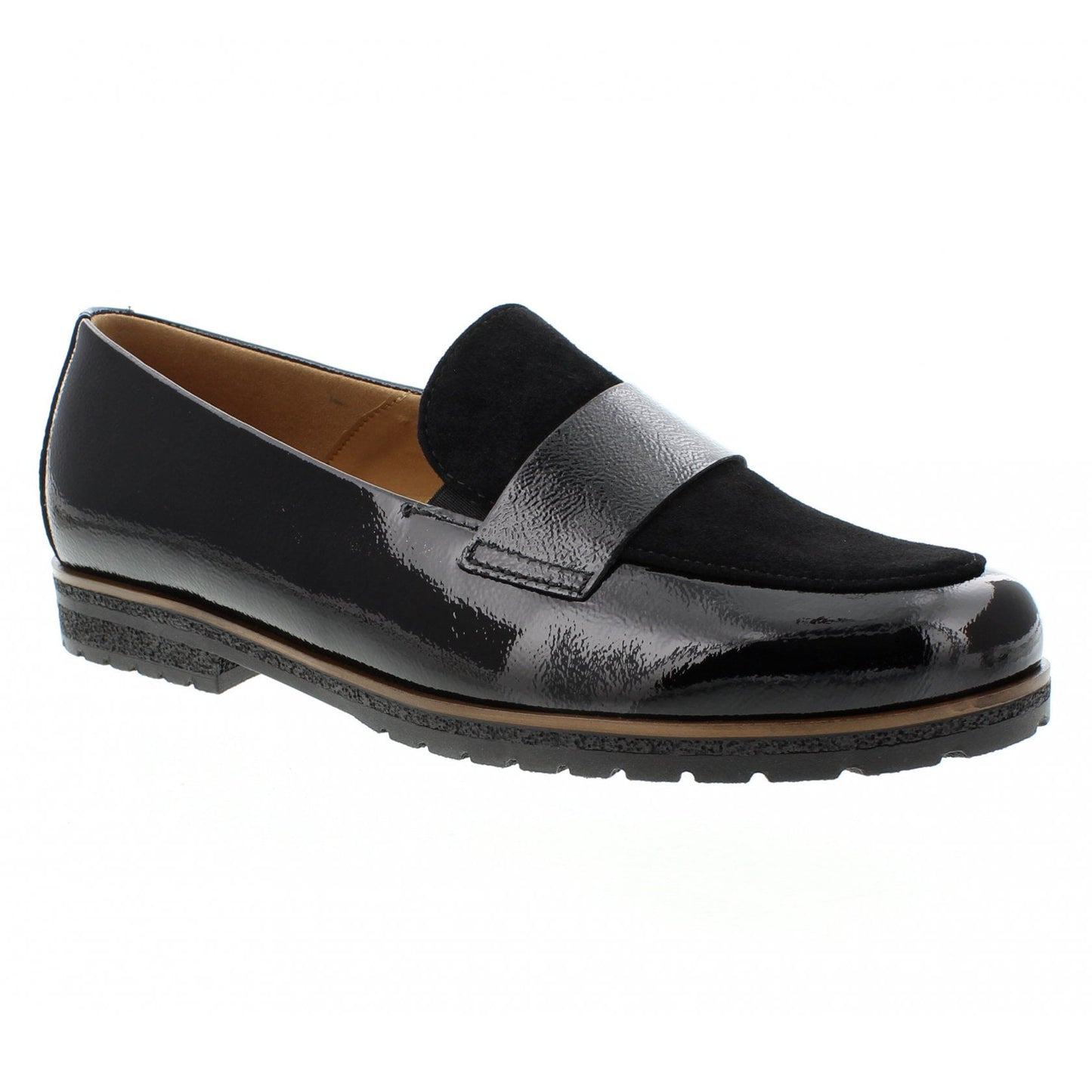 Gabor Elder – Women's Loafer – Black Patent Combi – 4005.01.002