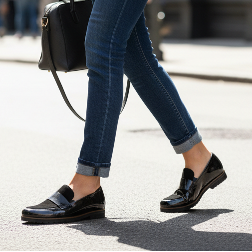 Gabor Elder – Women's Loafer – Black Patent Combi – 4005.01.002