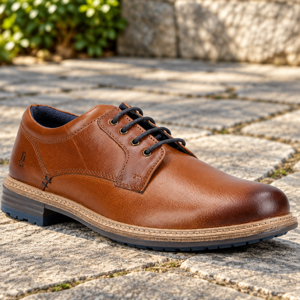 Hush Puppies Julian – Men's Leather Lace-Up Shoe – Tan
