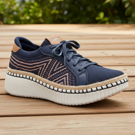 Skechers Stretch Fit Wilshire Blvd Bellevue – Women's Trainer – Navy – 100716 NVY
