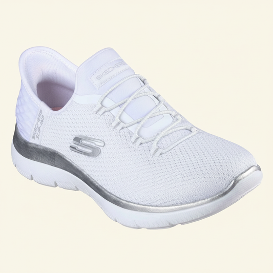 Skechers Lightweight White Mesh Sneakers