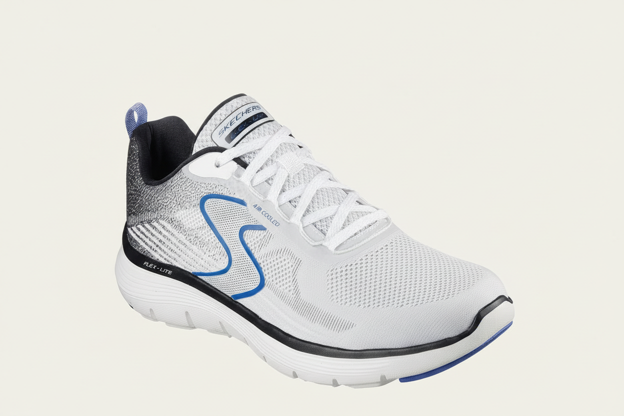 Skechers 232828 - White/Black/Royal - cream background