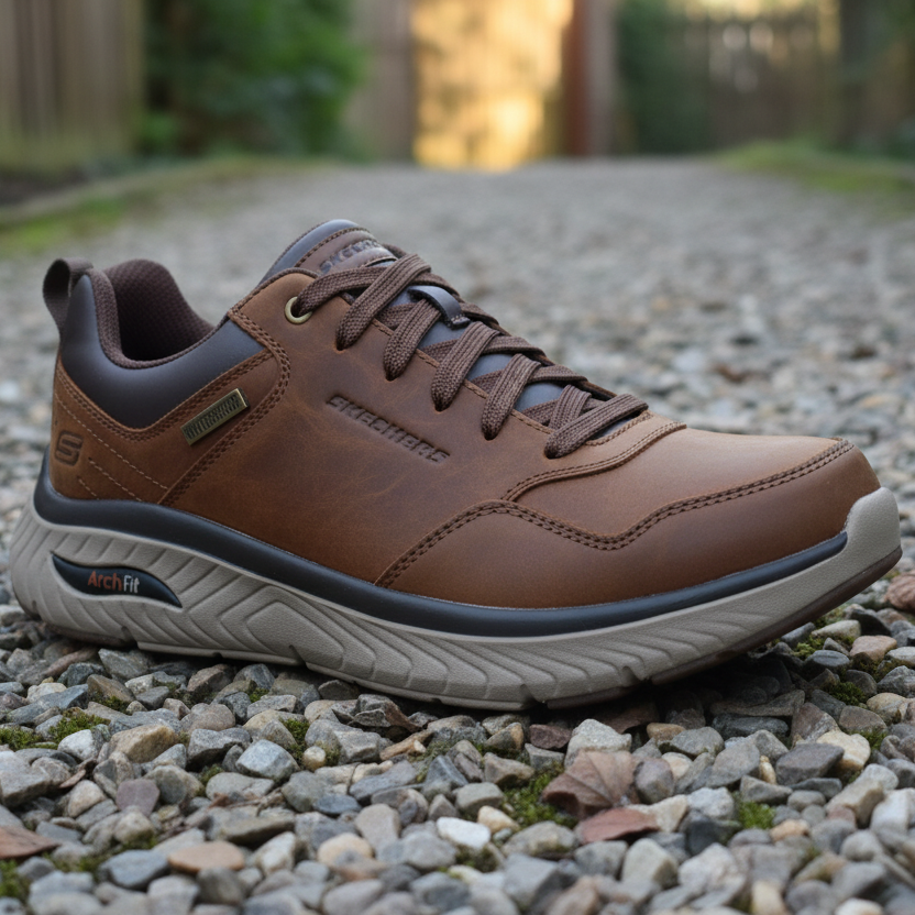 Skechers Arch Fit Crosser Ronaldo – Men's Trainers – Dark Brown – 205347 DKBR