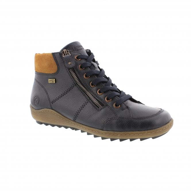 Remonte R1457-14 – Women's Leather Lace-Up Boot – Navy