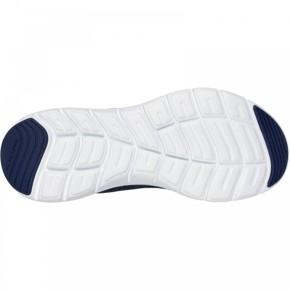 Skechers Vegan Lace-up: Flex Appeal 5.0 Uptake – Navy/Gold – 150206 NVGD