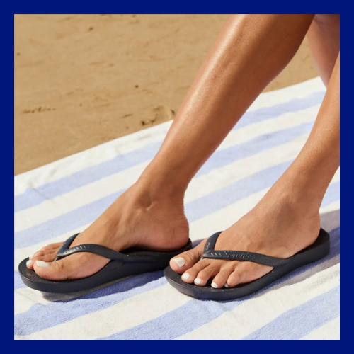 Archies Arch Support Flip Flops - Navy
