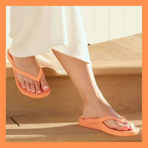 Archies Arch Support Flip Flops - Peach