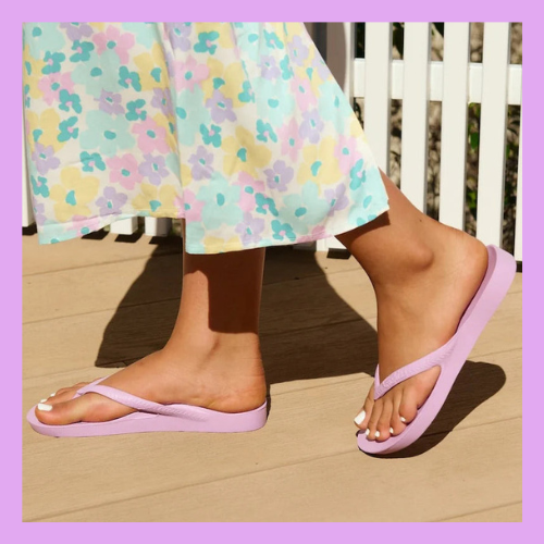Archies Arch Support Flip Flops - Lilac