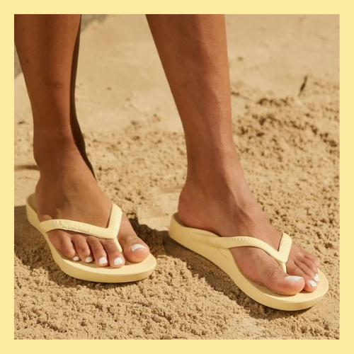 Archies Arch Support Flip Flops - Lemon